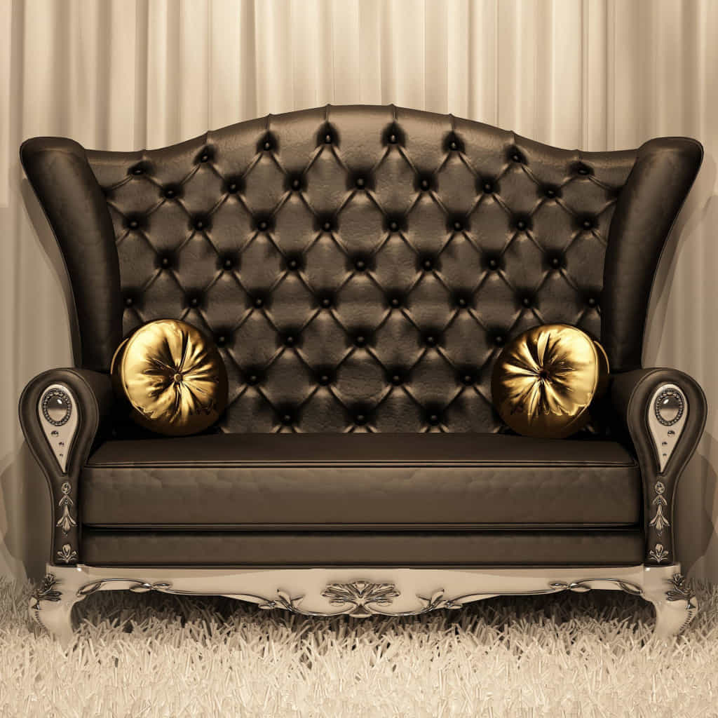 Golden Black Leather Sofa Upholstery UAE