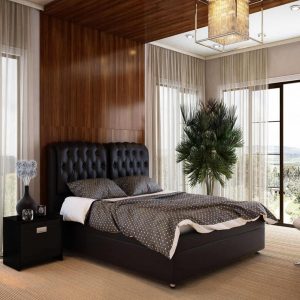Modern Black Upholstered Bed Dubai